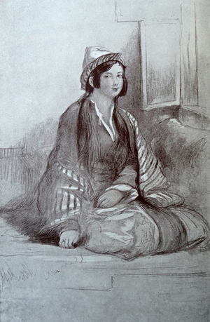 Painting depicting a Circassians lady