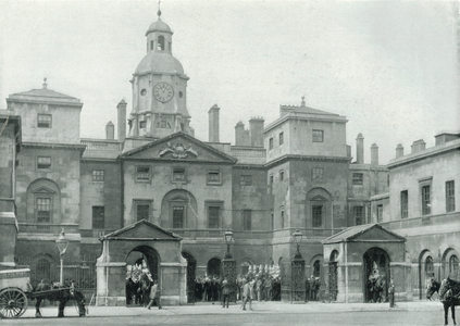 Whitehall, at the Horse Guards: Changing Guard (b/w photo)