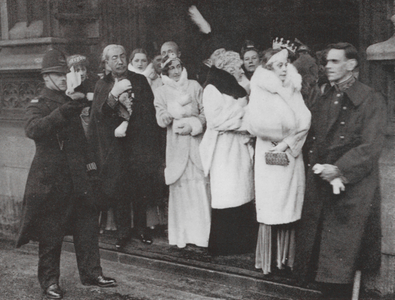 Royal opening of Parliament, Westminster, London (b/w photo)