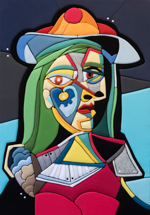 540 Picasso Re Loaded - Ritratto di Donna, PA, 2020 (Sculpture and fabrics from Clothes)