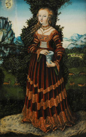 Saint Mary Magdalene, 1525, by Lucas Cranach the Elder (1472-1553).