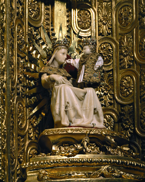 Miraculous image of the Virgin, Benedictine monastery Ettal, Bavaria, Germany … (marble)