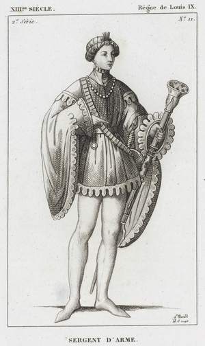 XIII Siecle, Regne de Louis IX, Sergent d'Arme (engraving)
