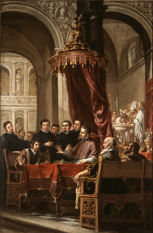 The Conversion and Baptism of St. Augustine by St. Ambrose, 1673 (oil on canvas)