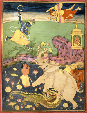 The Salvation of the King of the Elephants, c.1770 (opaque w/c on paper)