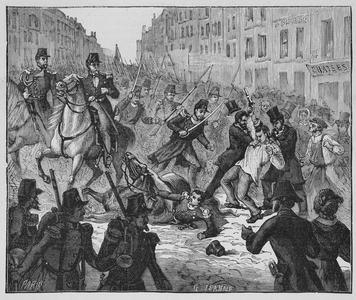 Attentat contre le duc d aumale, by Quenisset, Paris, 1841 (Engraving)