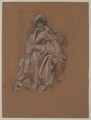 Study for the Painting "Sybil." (charcoal and chalk on wove paper)
