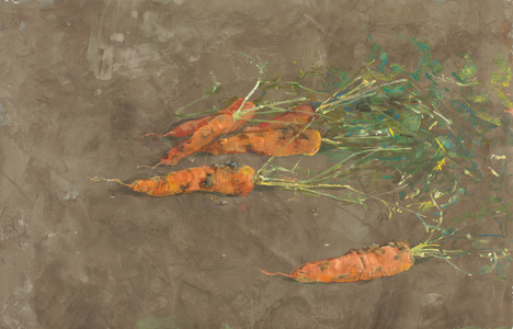 Carrots on Venetian Plaster, 2008 (oil and tempera on venetian plaster)