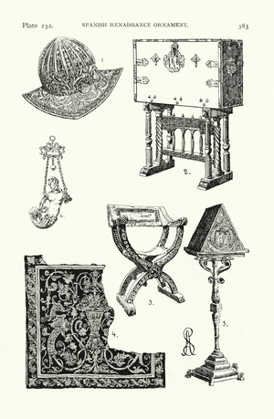 Spanish Renaissance ornament (litho)