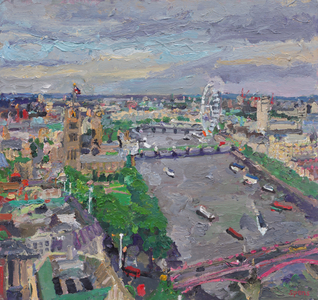 Evening light, Millbank, 2014 (oil on board)