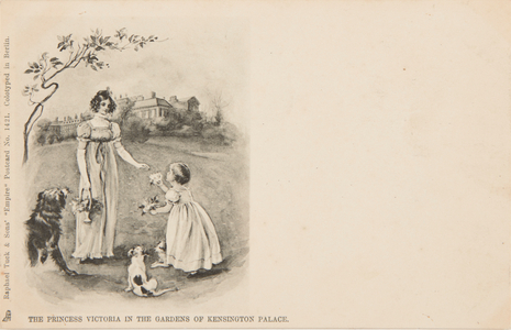 Princess Victoria in the gardens of Kensington Palace, published by Raphael Tuck & Sons, late 19th century