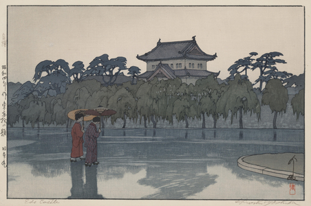 Edo Castle, 1929 (polychrome woodblock print)