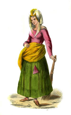 Dutch peasant - female costume from 15th century