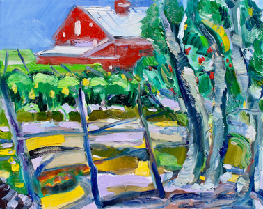 Eucalyptus and Vineyard, Napa, 2019, (oil on canvas)