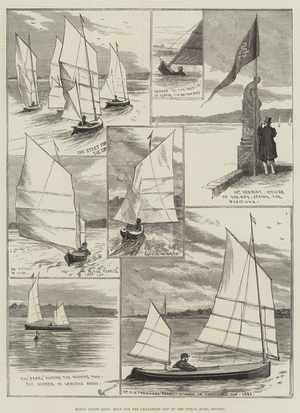 Royal Canoe Club, Race for the Challenge Cup at the Welsh Harp, Hendon (engraving)