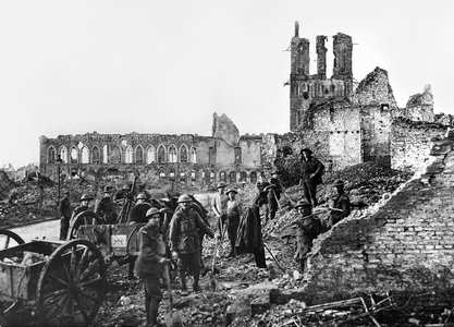 Pioneer Engineers clear road (b/w photo)