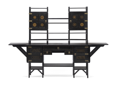 Sideboard, designed 1867, manufactured c.1886-87 (ebonised wood, brass & gold paint)