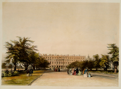 East Front and Great Fountain Garden, Hampton Court (w/c on paper)