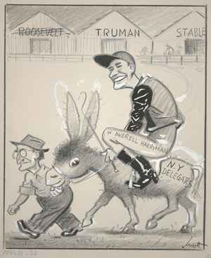 Latest Entry, April 21, 1952 (crayon, ink wash & tempera on paper)
