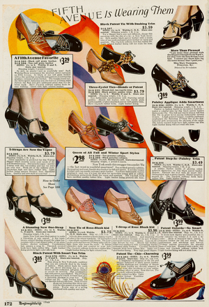 Page from Montgomery Ward catalogue, Fall and Winter 1927-28 (colour litho)