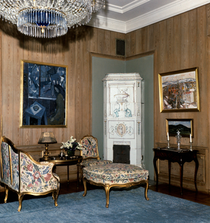 Skaugum, Asker 19690616. Interior from the Crown Prince family's residence Skaugum in Asker …, 1969 (photo)