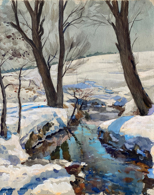 Blue Winter Landscape, 1967 (watercolour on paper)