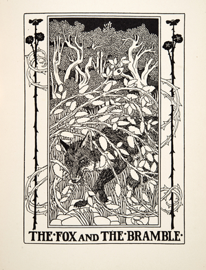 The Fox and the Bramble, from A Hundred Fables of Aesop, pub.1903 (engraving)