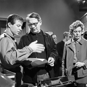Scene of the subject "history" as a part of German eductaional TV of NDR station at Hamburg, Germany 1960s
