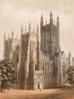 Canterbury Cathedral (colour litho)