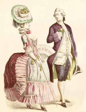 Fashion in the 18th century (copper plate print)