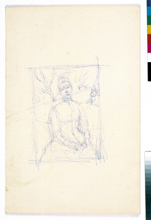 After Cezanne: Mrs Cezanne in the Greenhouse, c.1965 (ballpoint pen on paper)