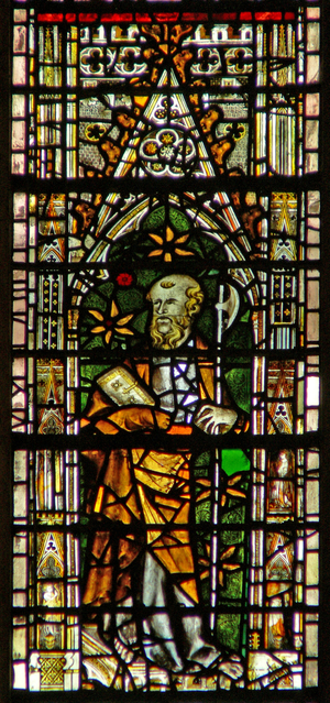 Window c6 depicting St Matthias (stained glass)