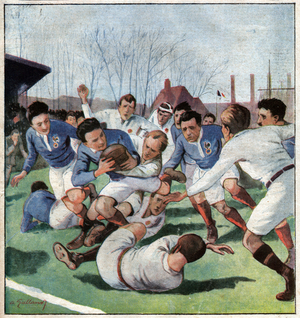 Rugby match (lithograph), 1921 (print)