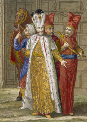 Sultan Ahmed III, c.1708 (coloured engraving)