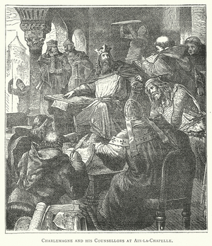 Charlemagne and his Counsellors at Aix-la-Chapelle (engraving)