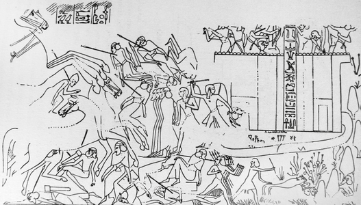 Ramesses II storming the Hittite fortress of Dapur, 2nd Syrian campaign