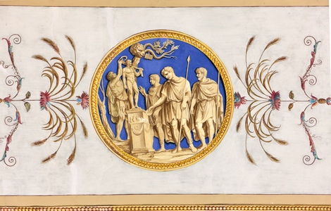 Decorative frieze: Medallion with the Veneration of Hercules, 1812 (fresco0