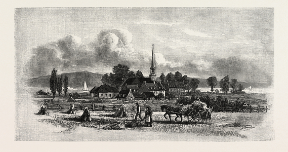 St. Joachim, Canada, Nineteenth Century Engraving
