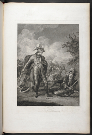 Prince Henry, Hotspur and Falstaff, Plain near Shrewesbury, Act V, Sc. IV from 'Henry IV' by William Shakespeare, 1803 (engraving)