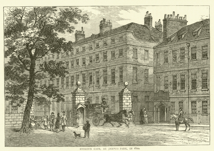 Storey's Gate, St James's Park, in 1820 (engraving)