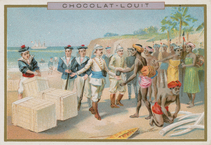 Negotiating a trade (chromolitho)
