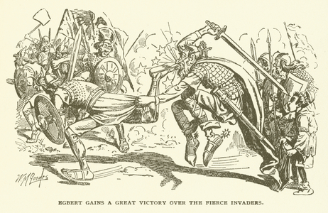 Egbert gains a great victory over the fierce invaders (engraving)