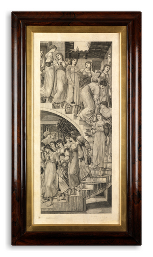 The Golden Stairs (line engraving on vellum)