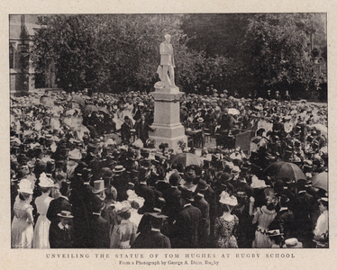 Unveiling the Statue of Tom Hughes at Rugby School (b/w photo)
