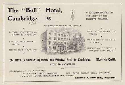 Cambridge: The "Bull" Hotel (b/w photo)