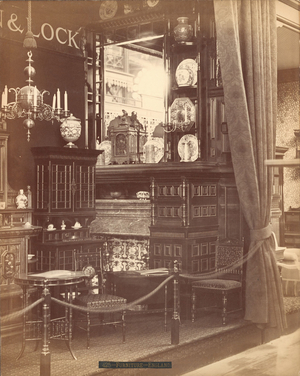 Collinson & Lock's furniture exhibit (silver albumen print)