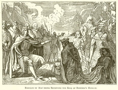 Rodolph of Hapsburg receiving the King of Bohemia's Homage (engraving)