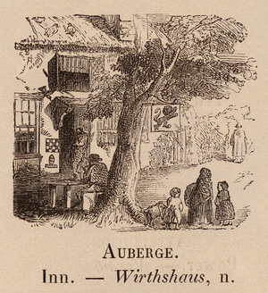 Le Vocabulaire Illustre: Auberge; Inn; Wirthshaus (engraving)