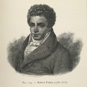 Robert Fulton (1765-1815). American engineer. Portrait. Developed a submarine warship, demonstrated at Brest in 1801. Among other achievements, he also constructed the world's first steam warship, Fulton the First, in 1814.