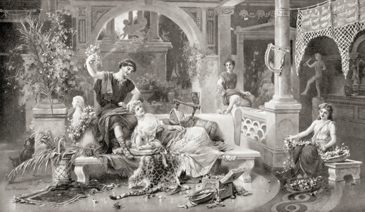 The Floralia, a festival in ancient Roman religious practice in honor of the goddess Flora, from Hutchinson's History of the Nations, pub.1915